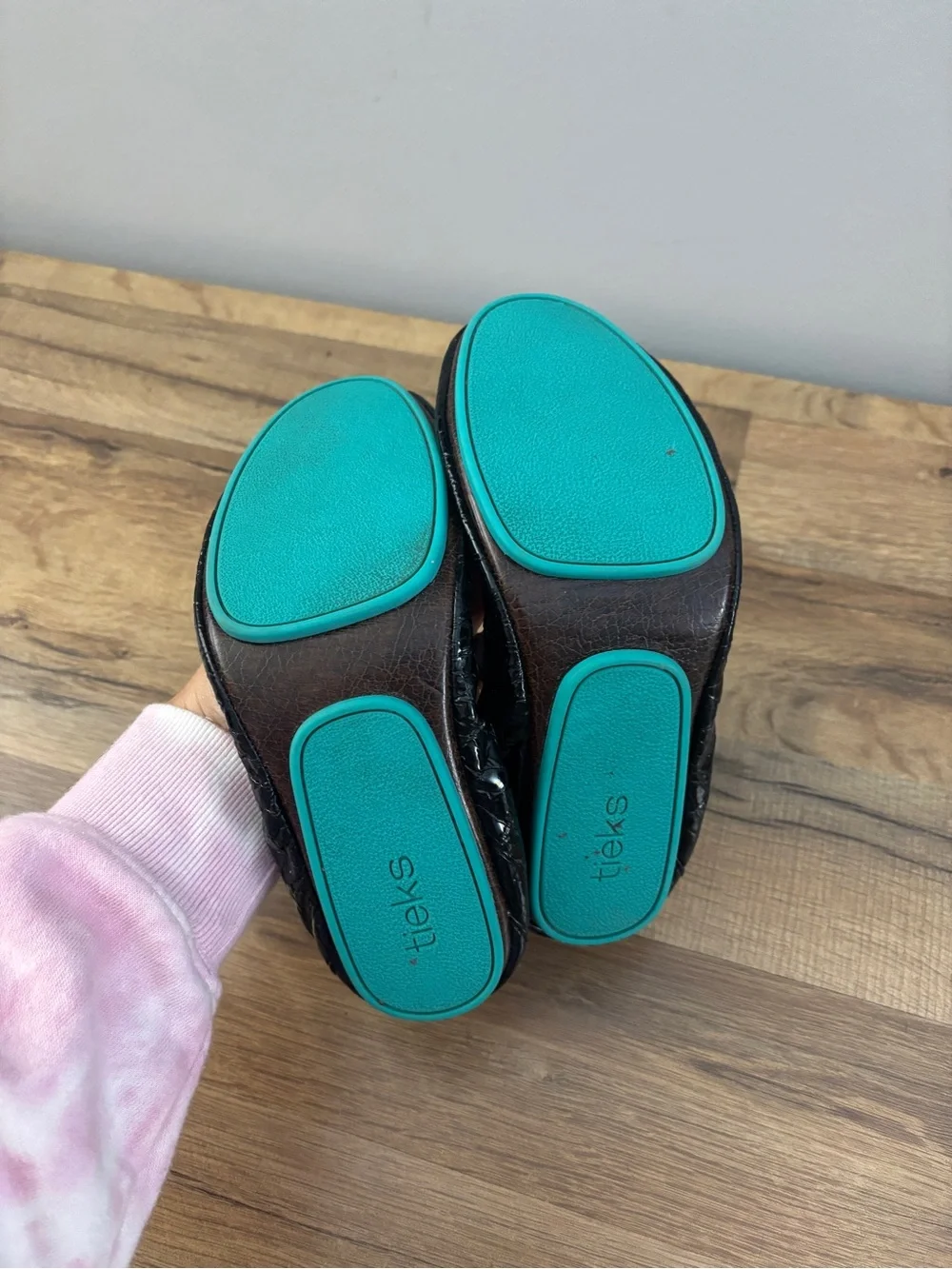 Tieks by Gavrieli Foldable Ballet Flats Obsidian Black Croc Patent